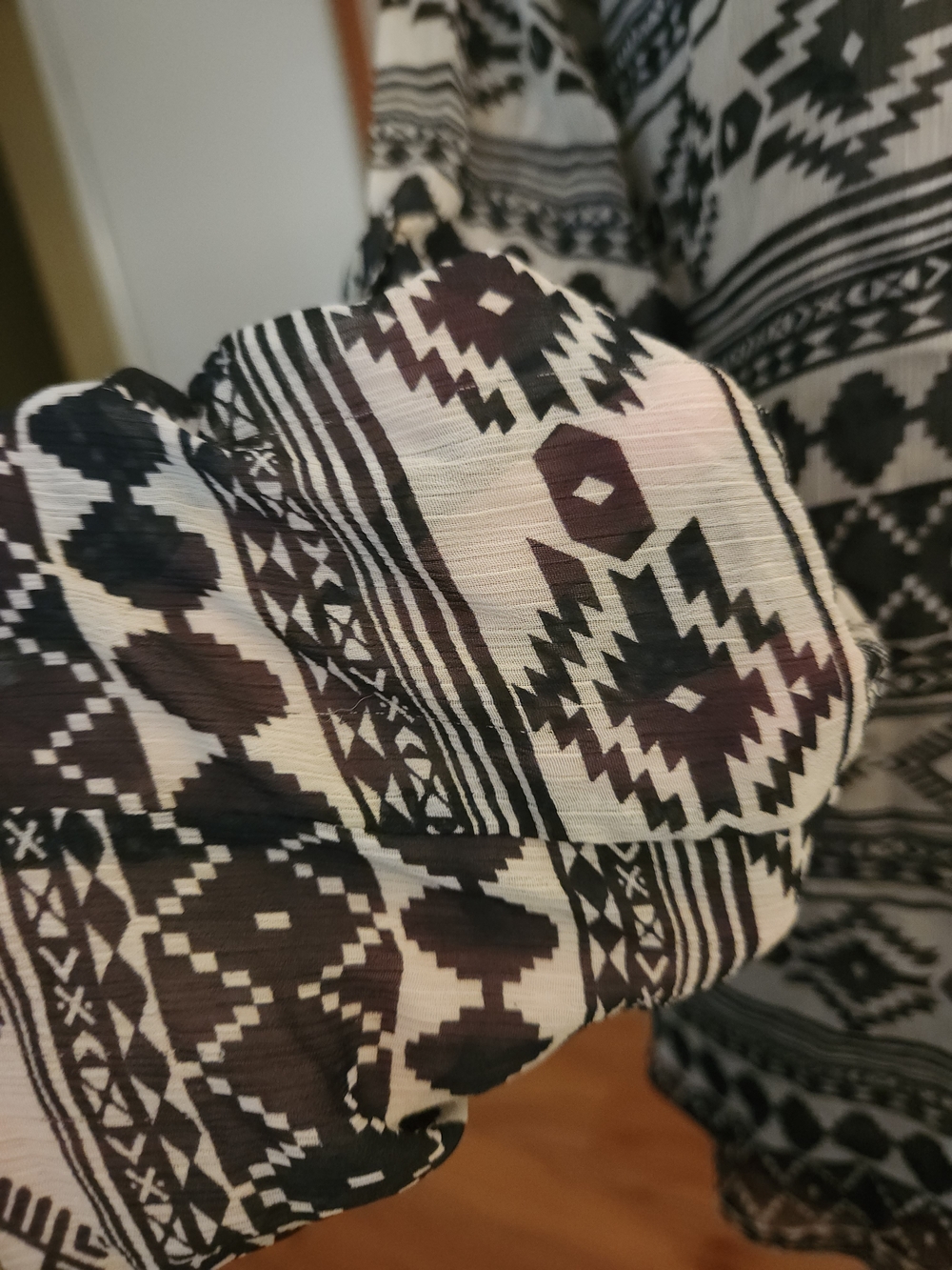 Sheer Aztec Pattern Blouse - Picture 3 of 6